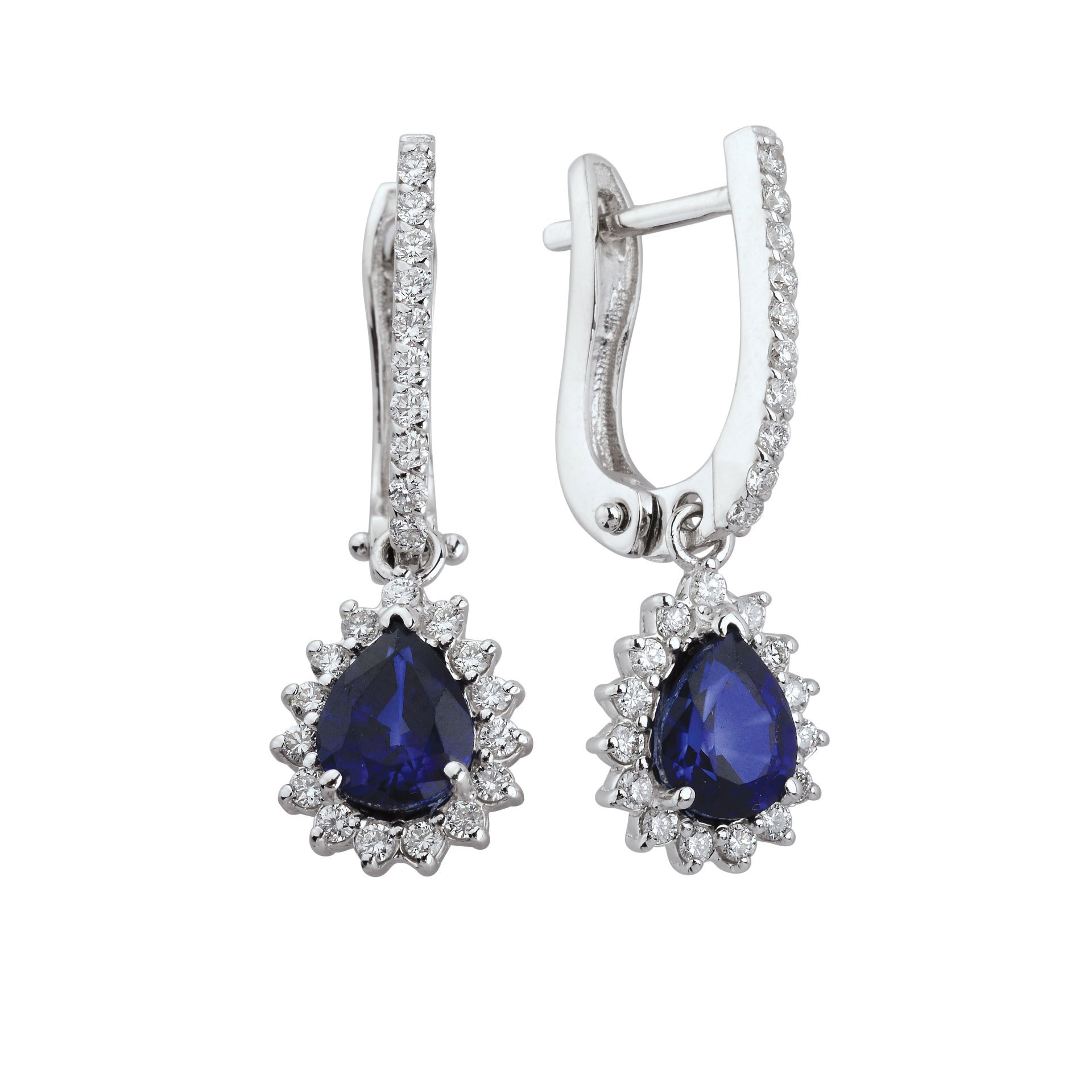 2,04 Karat Safir Pırlanta Küpe