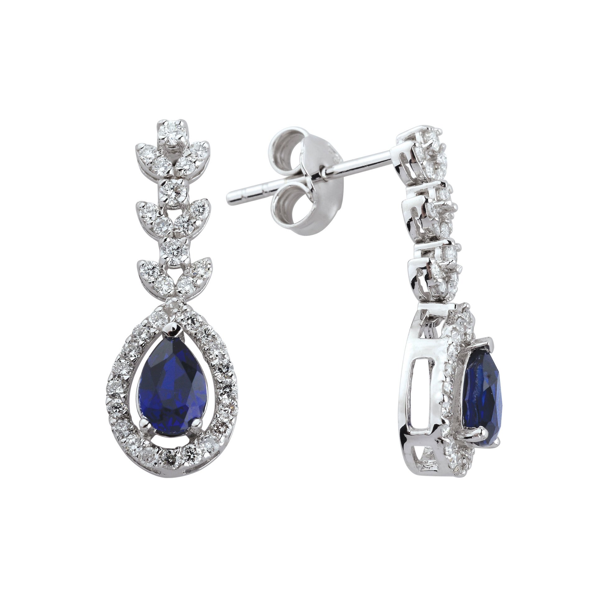 1,92 Karat Safir Pırlanta Küpe