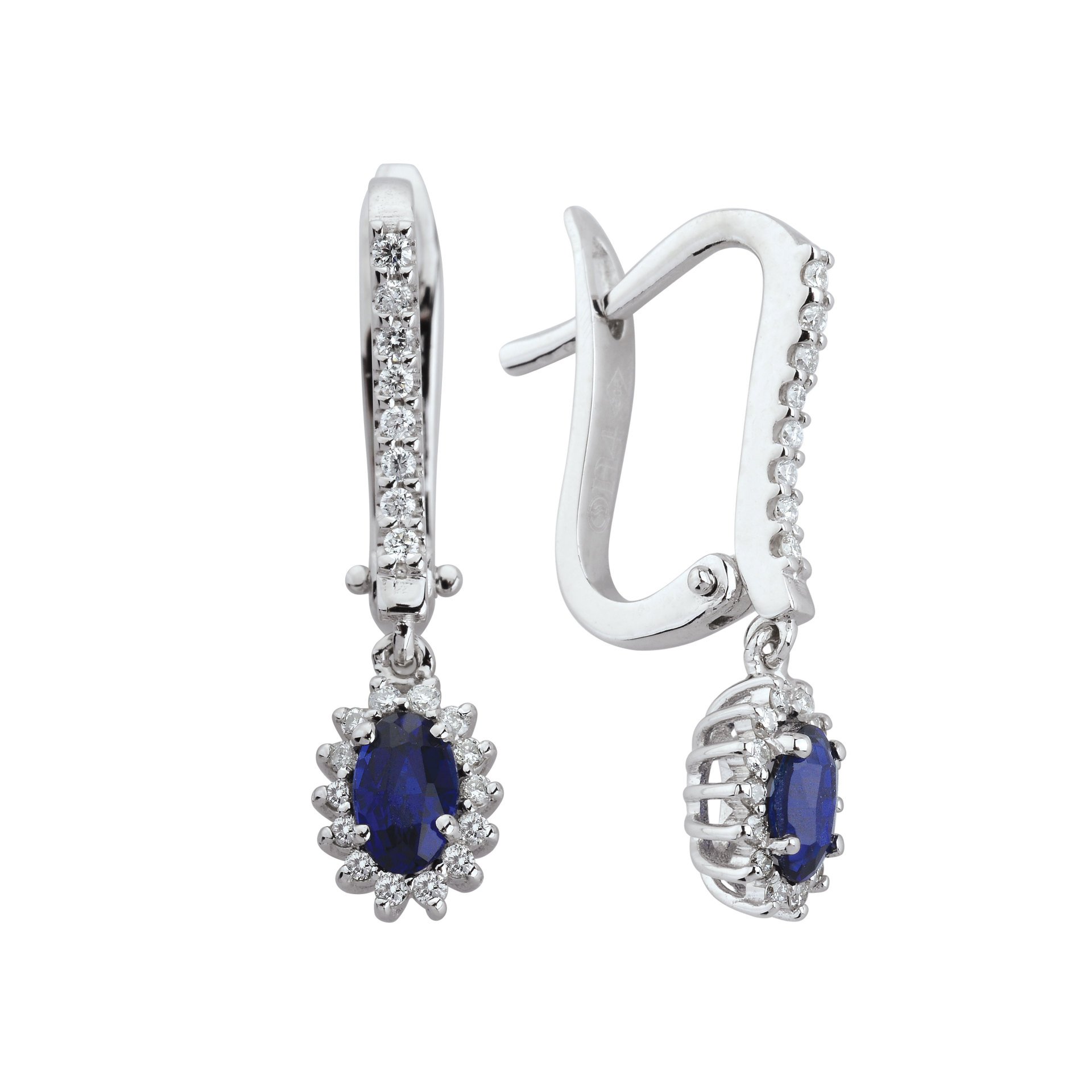 0,75 Karat Safir Pırlanta Küpe