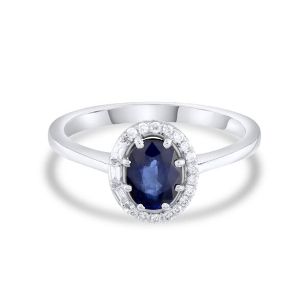 1,11 Karat Pırlanta Oval Safir Yüzük