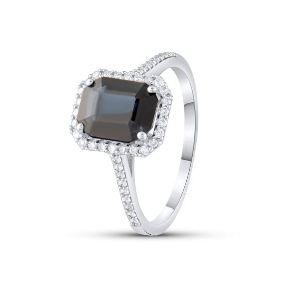 0,99 Karat Pırlanta Safir Yüzük