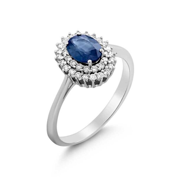 1,04 Karat Pırlanta Safir Yüzük