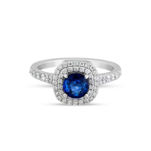 1,32 Karat Pırlanta Safir Yüzük