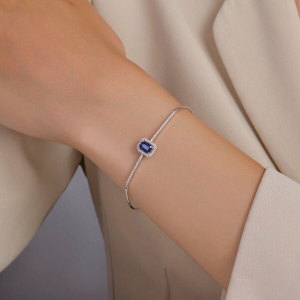 0,98 Karat Pırlanta Safir Bileklik