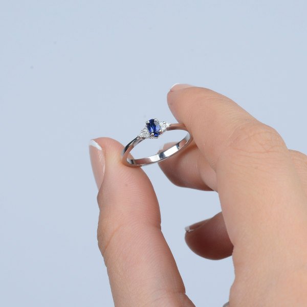 0,55 Karat Safir Pırlanta Yüzük