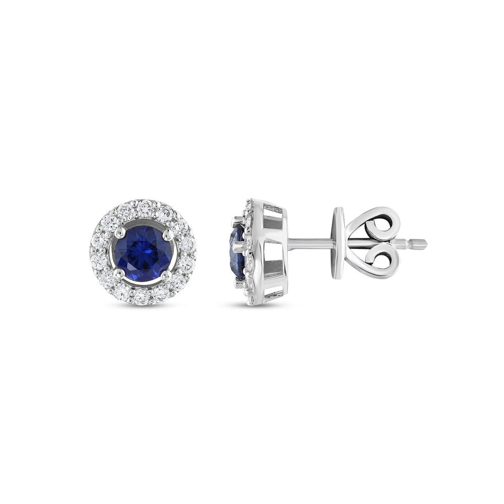 0,86 Karat Pırlanta Safir Küpe