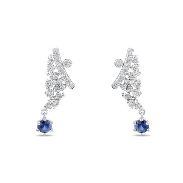 1,39 Karat Pırlanta Safir Küpe