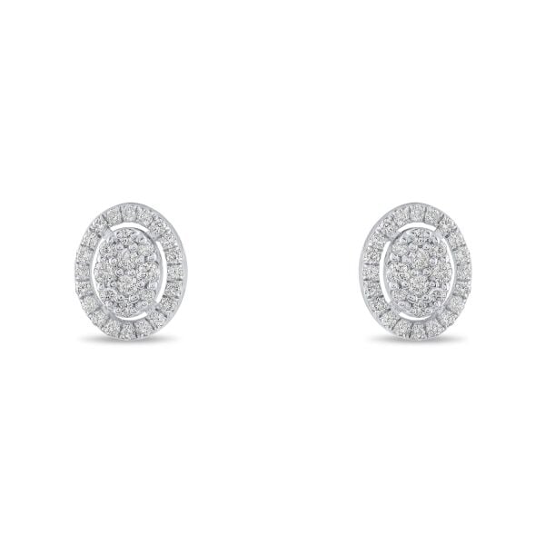 0,40 Karat Pırlanta Oval Küpe