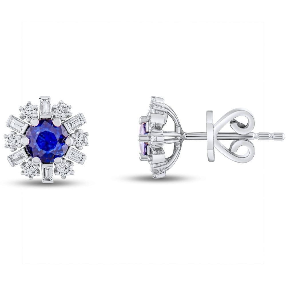 1,35 Karat Pırlanta Safir Küpe