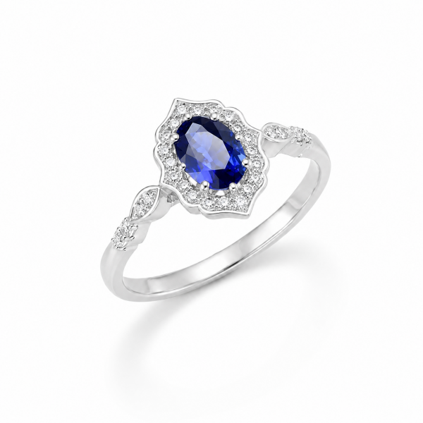 0,25 Karat Safir Model E Renk SI Berraklık Pırlanta Yüzük