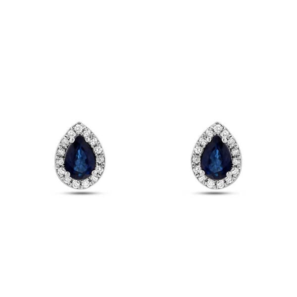 1,18 Karat Pırlanta Safir Küpe