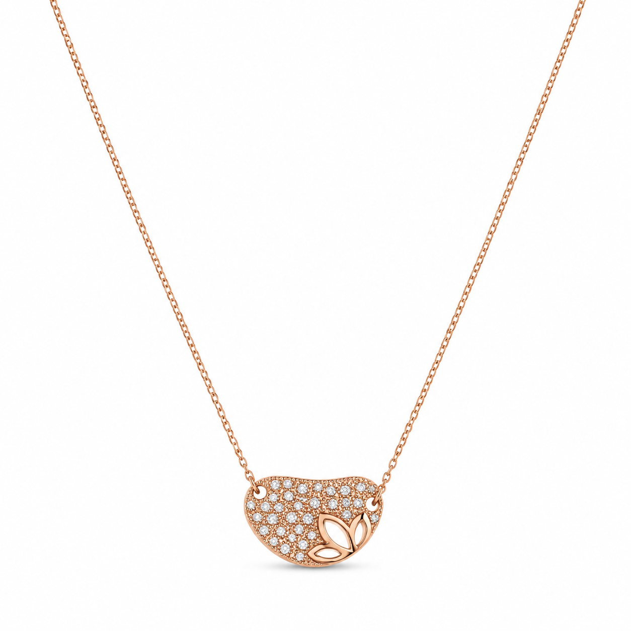 0.25 Karat G VS Yaprak Detaylı Pırlanta Kolye