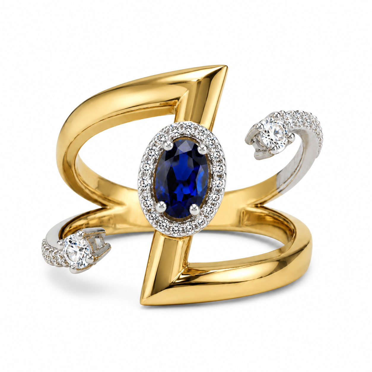 0.50 Karat G VS Safir Pırlanta Yüzük