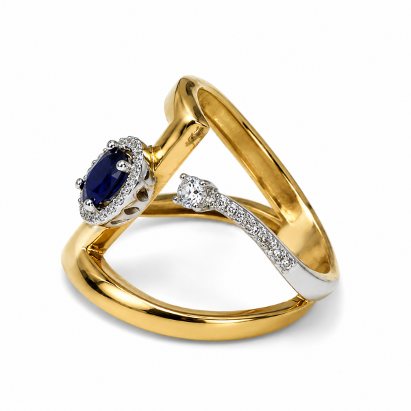 0.50 Karat G VS Safir Pırlanta Yüzük