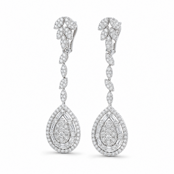 0.98 Karat E-F VS Pırlanta Damla Sallantılı Küpe