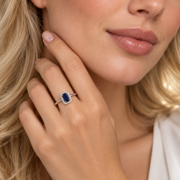 0.62 Karat Safir Pırlanta Yüzük