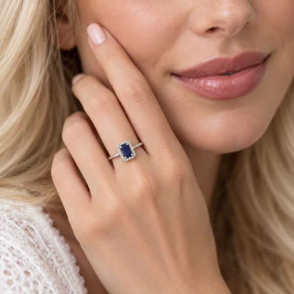 0.62 Karat Safir Pırlanta Yüzük