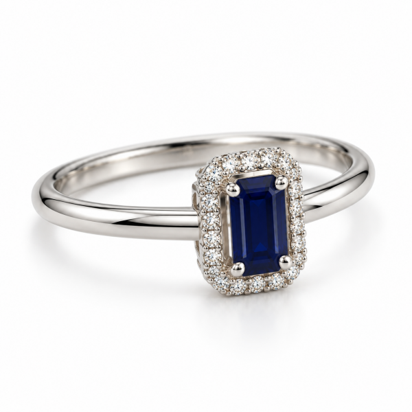 0.62 Karat Safir Pırlanta Yüzük