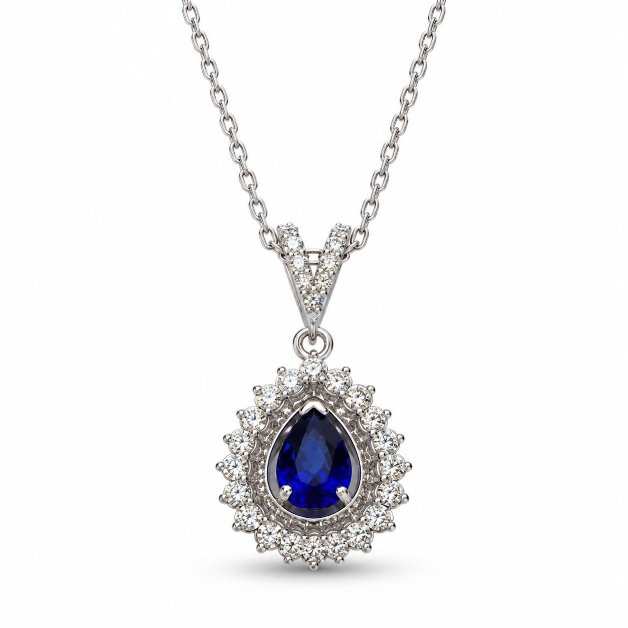 1.09 Karat Damla Safir Pırlanta Kolye