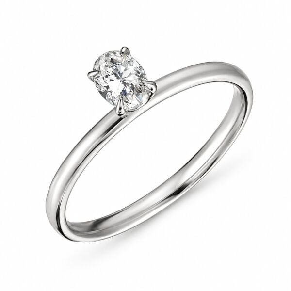 0.30 Karat F SI Oval Kesim Pırlanta Tektaş Yüzük