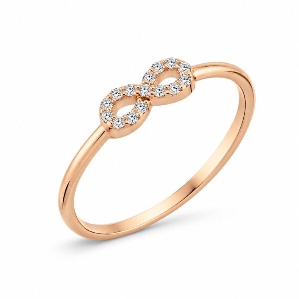 0.07 Karat G SI Sonsuzluk Pırlanta Rose Altın Yüzük