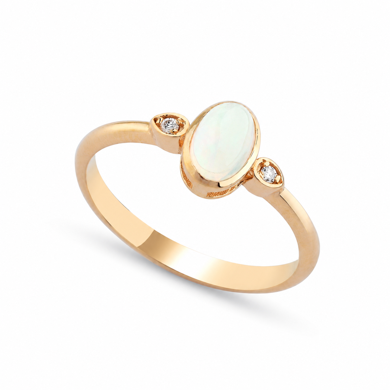 Opal Pırlanta Yüzük 0,01 Karat E Renk SI Berraklık