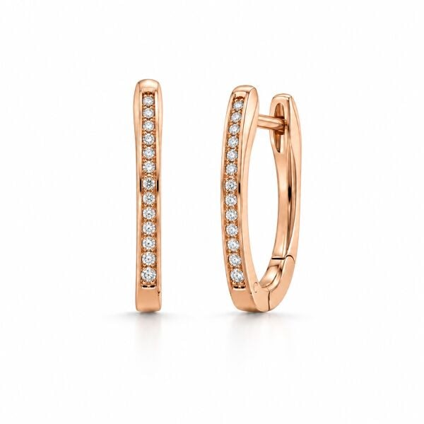 0.17 Karat G SI Pırlanta Halka Rose Altın Küpe