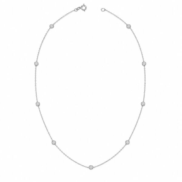 0.20 Karat F SI Su Yolu Zincirli Pırlanta Beyaz Altın Kolye