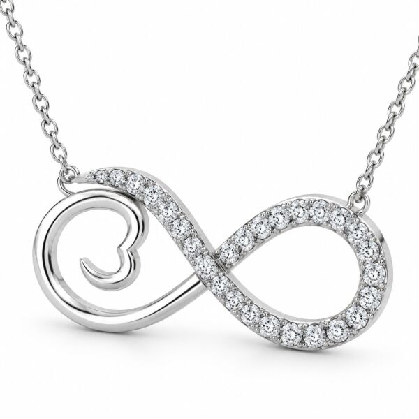 0.24 Karat G SI Sonsuzluk Pırlanta Beyaz Altın Kolye