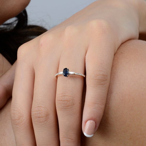 0,70 Karat Safir Pırlanta Yüzük
