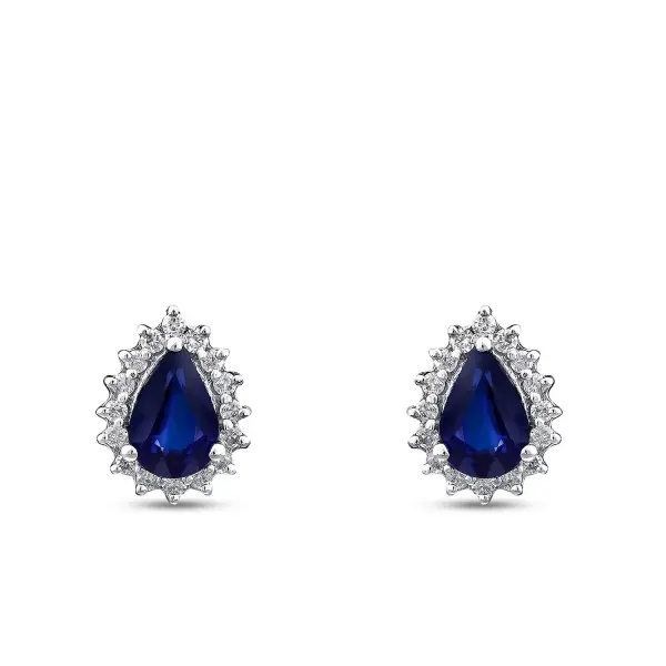 1.68 Karat Pırlanta Safir Küpe