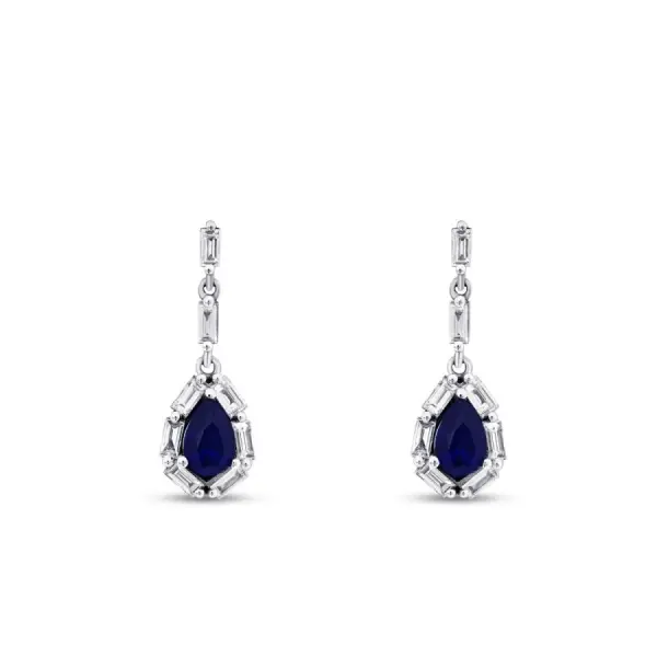 1.59 Karat Pırlanta Safir Küpe