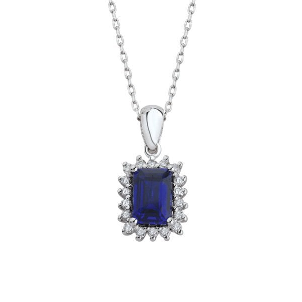 0,82 Karat Safir Pırlanta Kolye