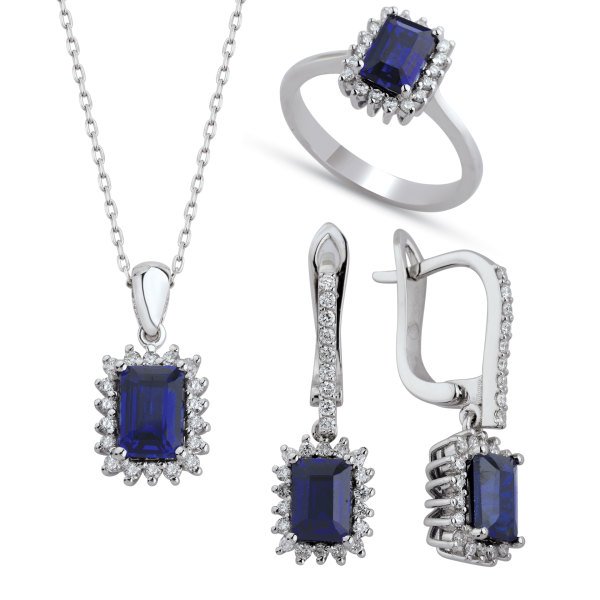 3,00 Karat Safir Pırlanta Küpe