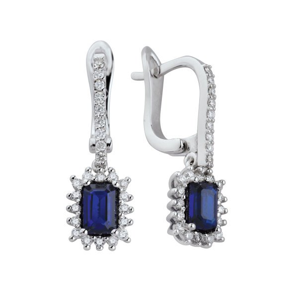 3,00 Karat Safir Pırlanta Küpe