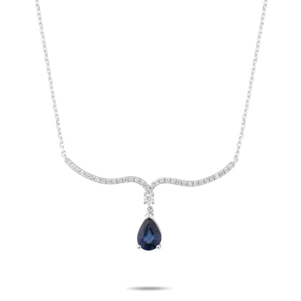 0,91 Karat Pırlanta Safir Kolye