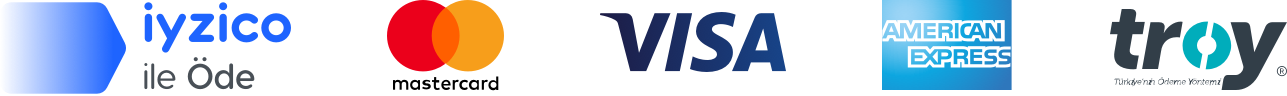 iyzico, Mastercard, VISA, American Express ve Troy ile güvenli ödeme